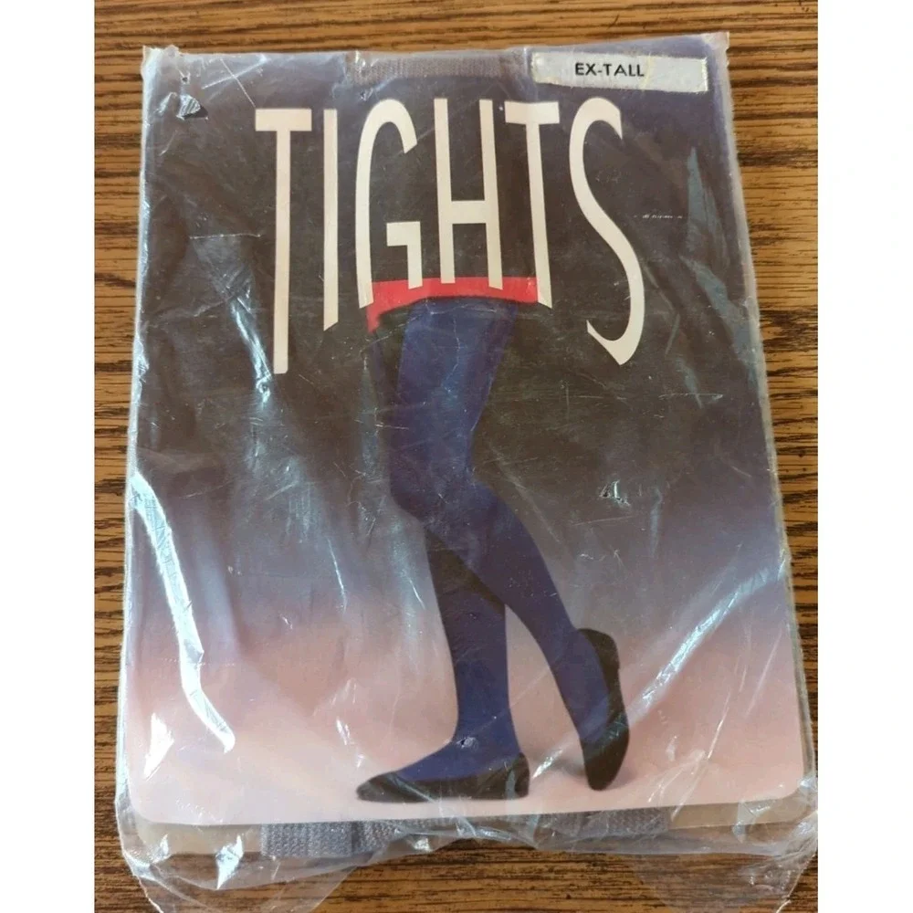 NEW Vintage Extra Tall Gray Footed Tights